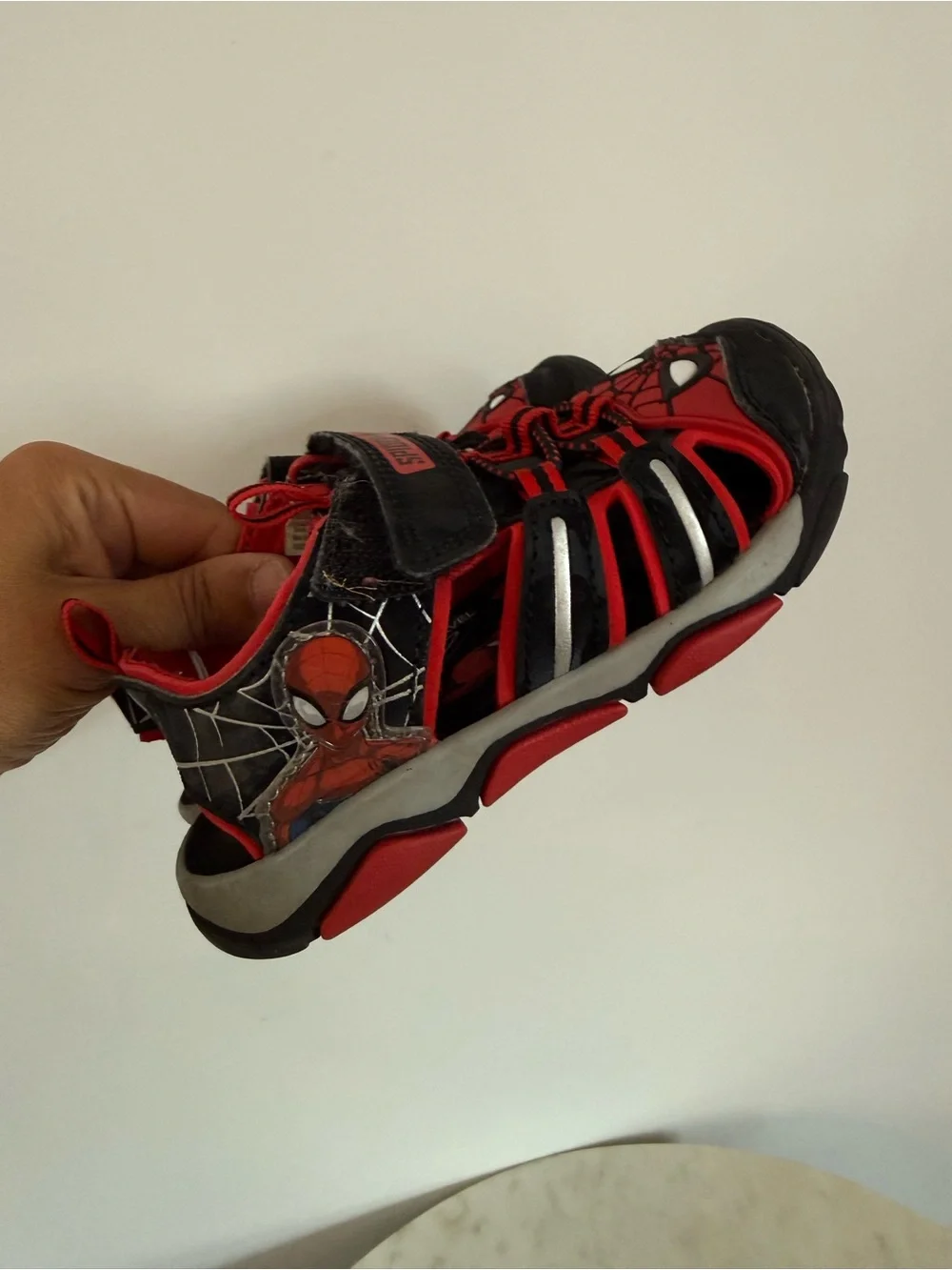 Marvel Spider-Man Boys closed toed Summer Sandals Water Shoe US 9 Red Black